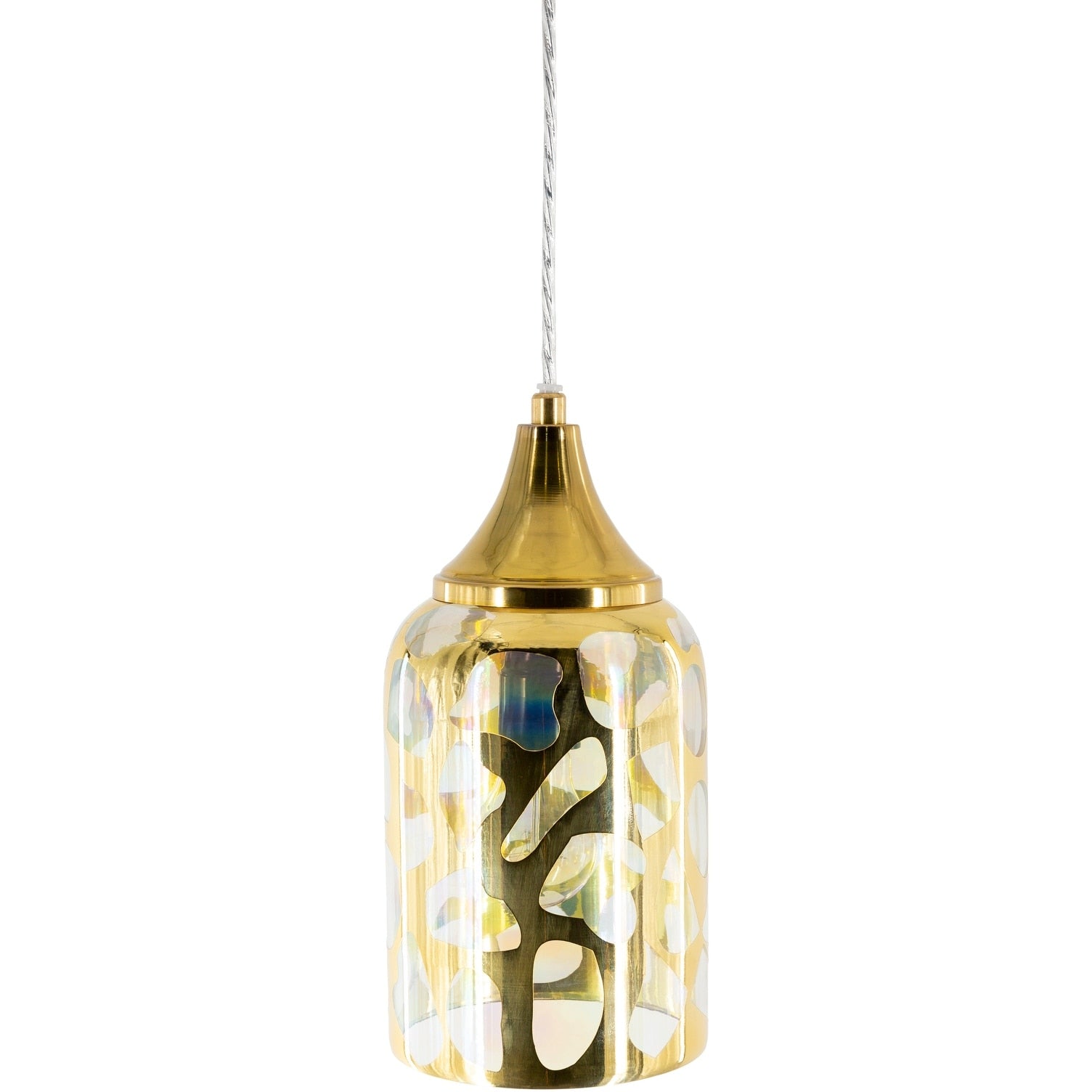 Elida Eclectic Golden Glass 1 Light Pendant 12 H X 6 W X 6 D