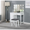 White And Dark Grey Vanity Set With Led Lights