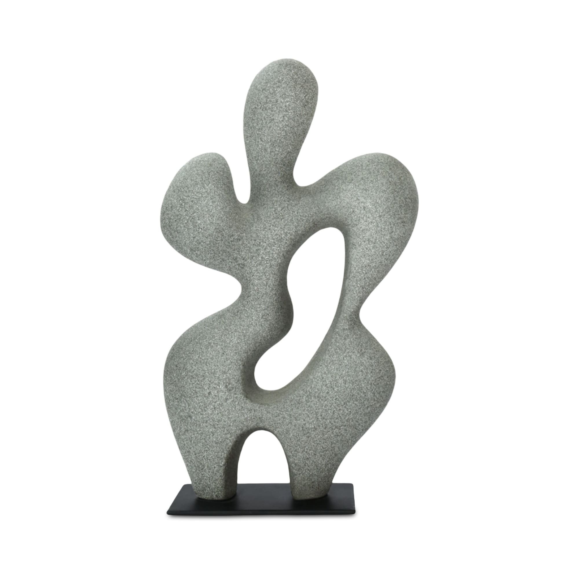 Elio Sculpture Rectangular Ecomix Slim Metal Base Freeform Modernist Figure Charcoal Grey