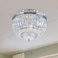 Elisa Chrome Crystal Basket Flush Mount Chandelier