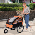 Elite 360 Swivel 2 In 1 Double Child Two Wheel Bicycle Cargo Trailer And Jogger With 2 Safety Harnesses