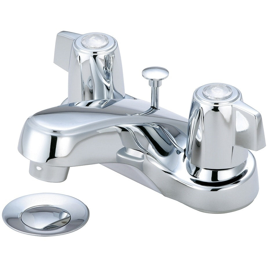 Elite Two Handle Bath Faucet With Mini Blade Handles Brass Drain