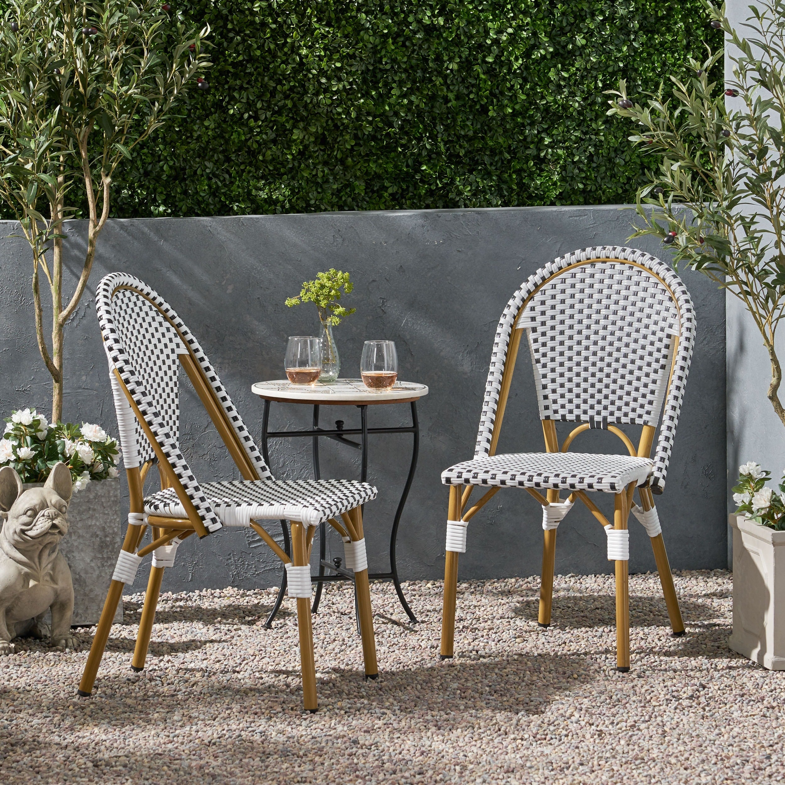 Elize Outdoor French Bistro Chair Set Of 2 By Christopher Knight Home