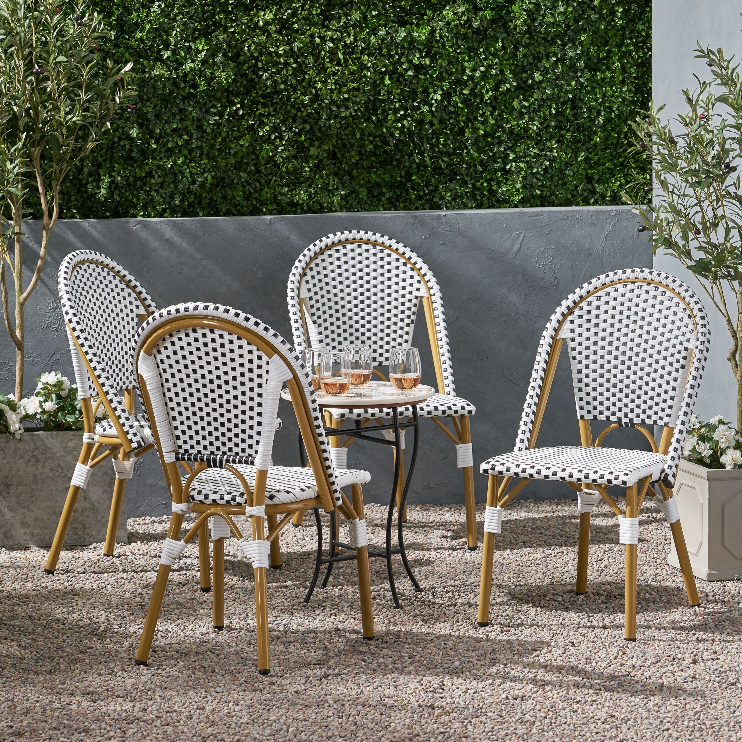 Elize Outdoor French Bistro Chair Set Of 4 By Christopher Knight Home