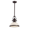 Elk Chadwick Oiled Bronze And White Glass 1 Light Pendant