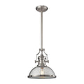 Elk Chadwick Satin Nickel And Seeded Glass 1 Light Pendant