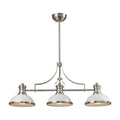 Elk Chadwick Gloss White And Satin Nickel 3 Light Billiard