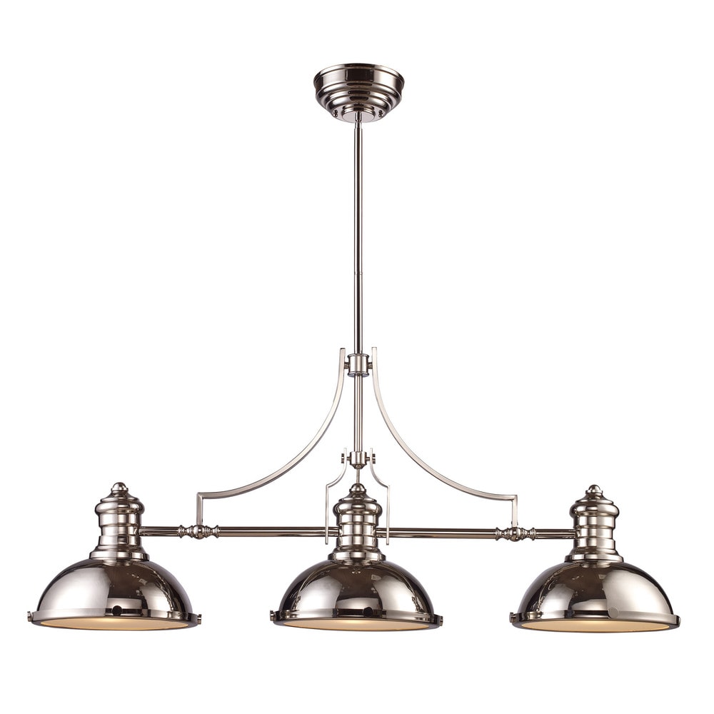 Elk Chadwick Polished Nickel 3 Light Billiard