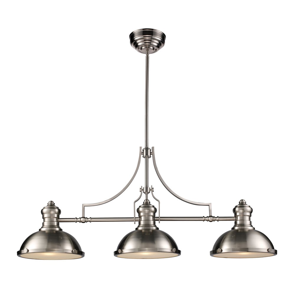 Elk Chadwick Satin Nickel 3 Light Billiard