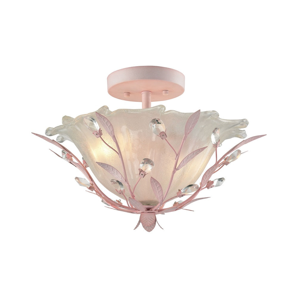 Elk Circeo 2 Light Led Semi Flush In Light Led Pink