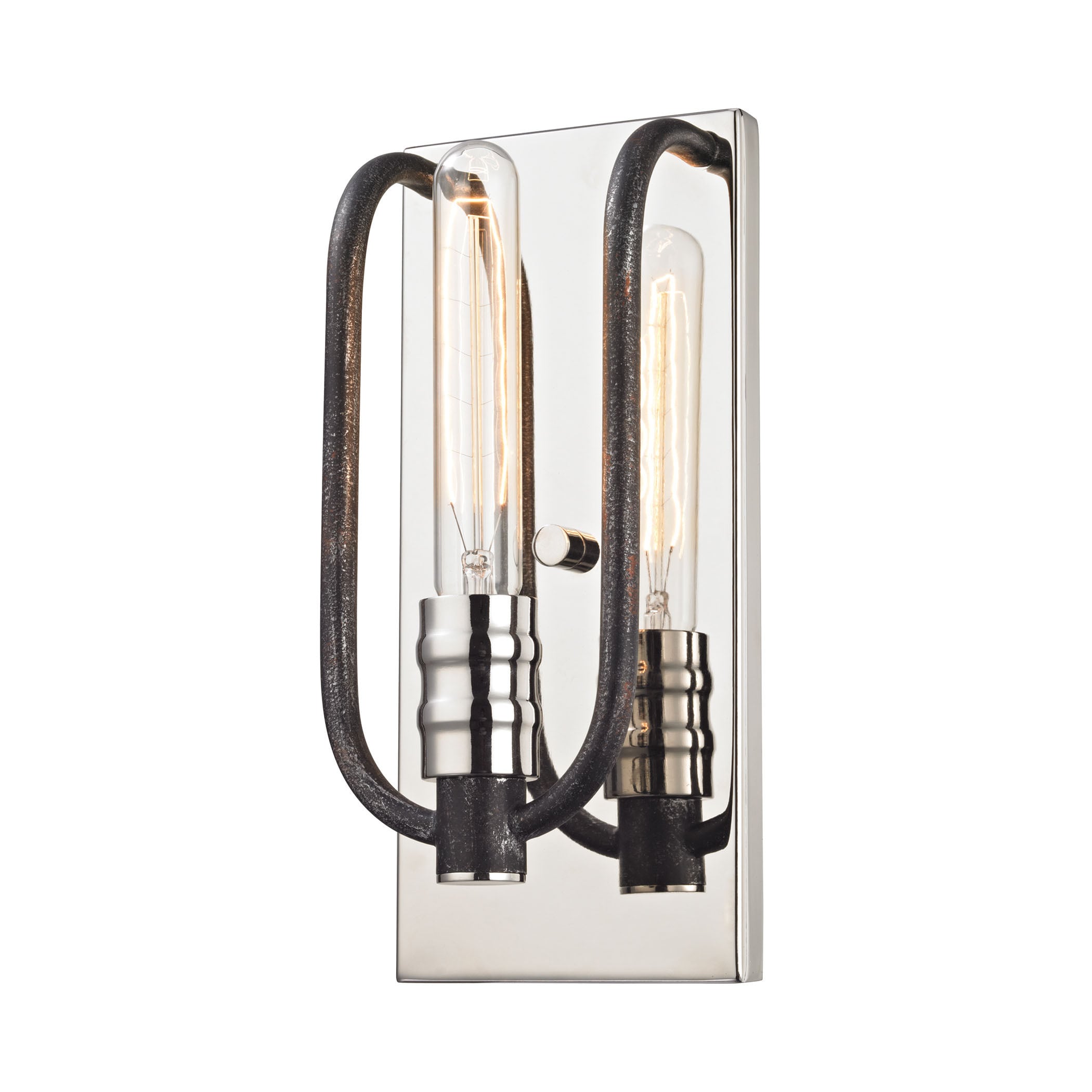 Elk Continuum 1 Light Wall Sconce In Silvered Graphite With Polished Nickel Accents