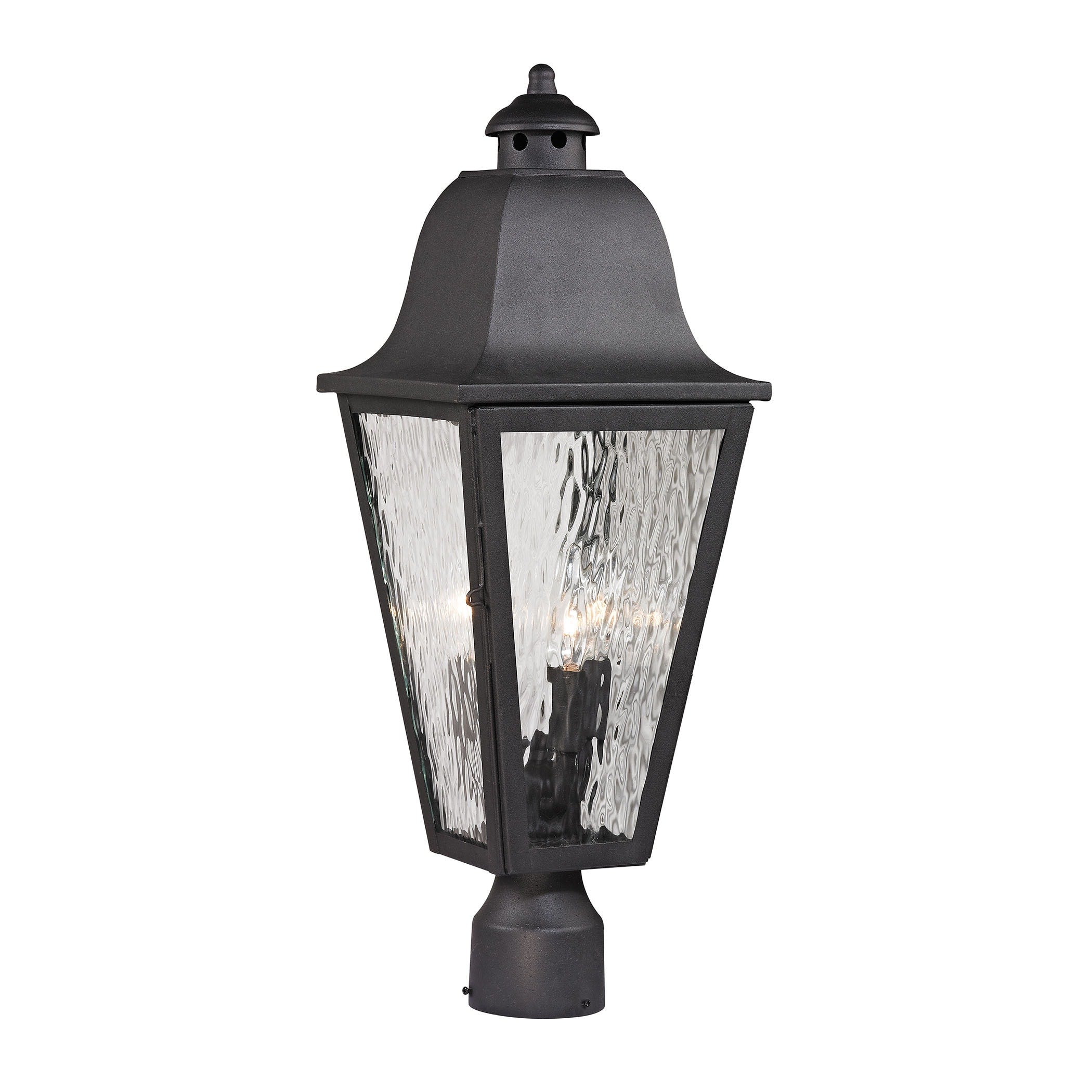 Elk Forged Brookridge Charcoal 3 Light Outdoor Post Lamp