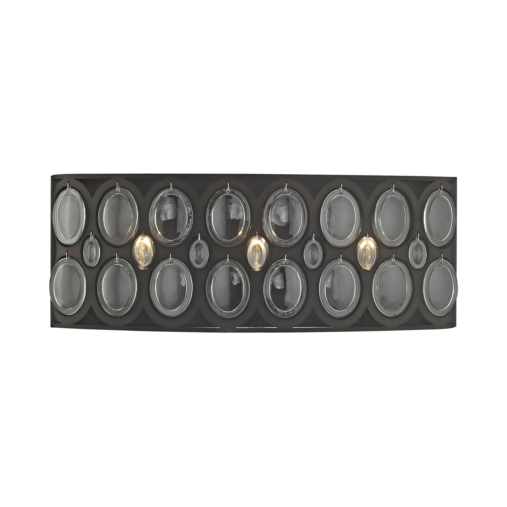 Serai Oil Rubbed Bronze With Clear Glass 3 Light Vanity