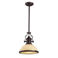 Elk Lighting Chadwick Single Light Oiled Bronze Cream Shade Pendant