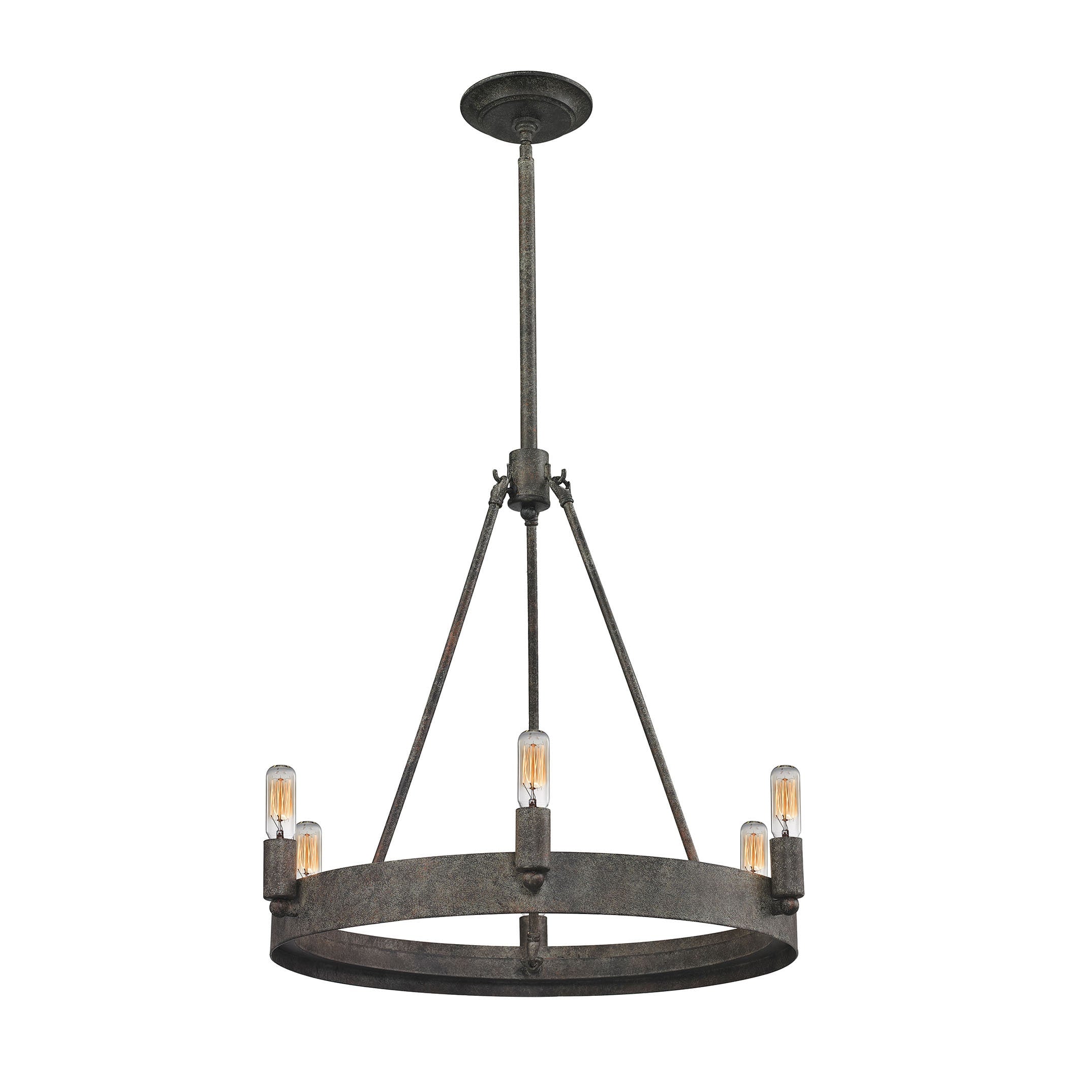 Elk Lewisburg 6 Light Chandelier In Malted Rust