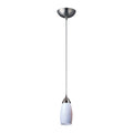 Elk Lighting Milan 1 Light Satin Nickel And Glass Shade Pendant