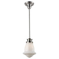 Elk Lighting Schoolhouse Satin Nickel 1 Light Pendant 12 H X 8 D