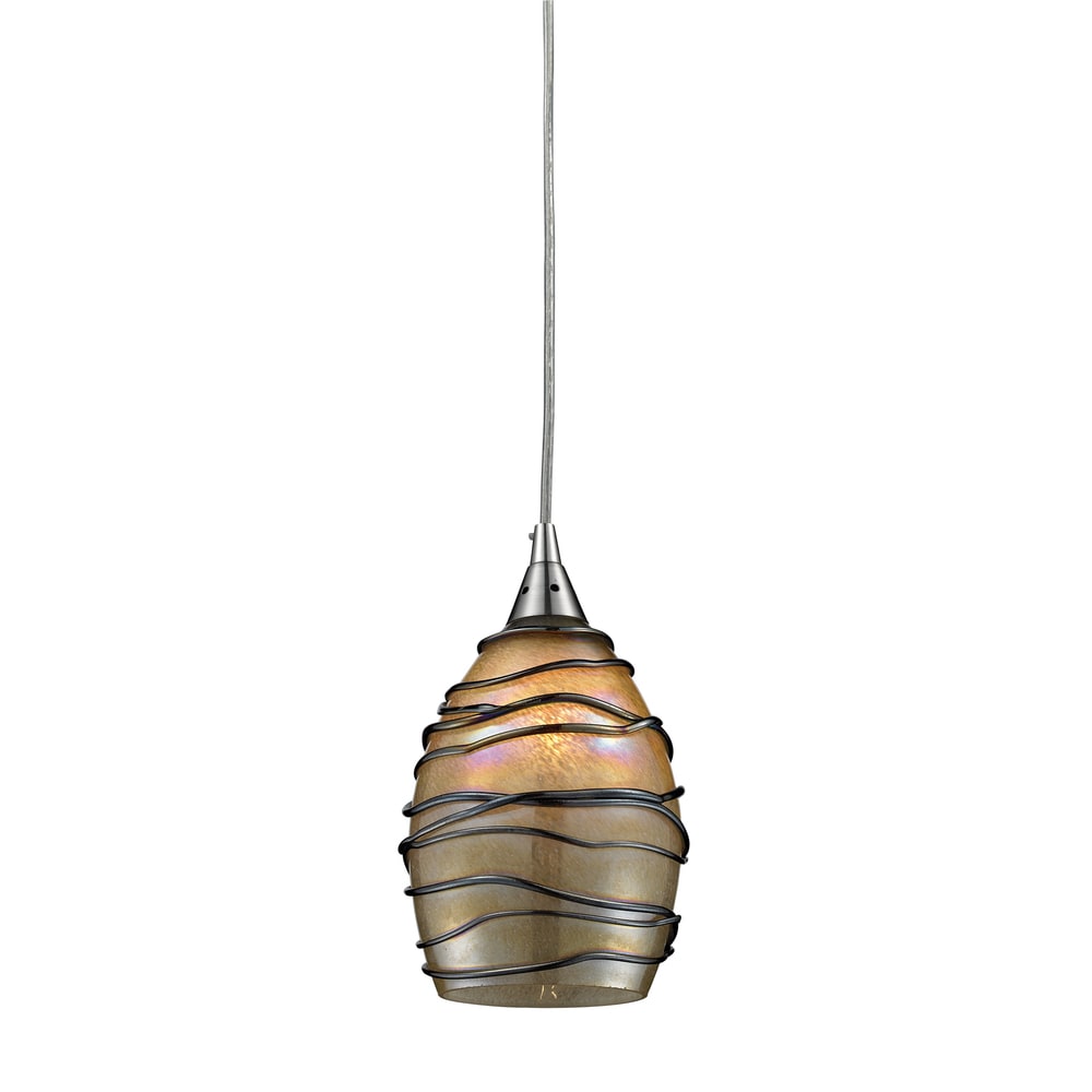 Elk Lighting Vines Single Light Satin Nickel Pendant