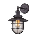 Elk Seaport 1 Light Sconce In Oil Rubbed Bronze And Clear Glass