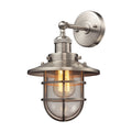 Elk Seaport 1 Light Sconce In Satin Nickel And Clear Glass