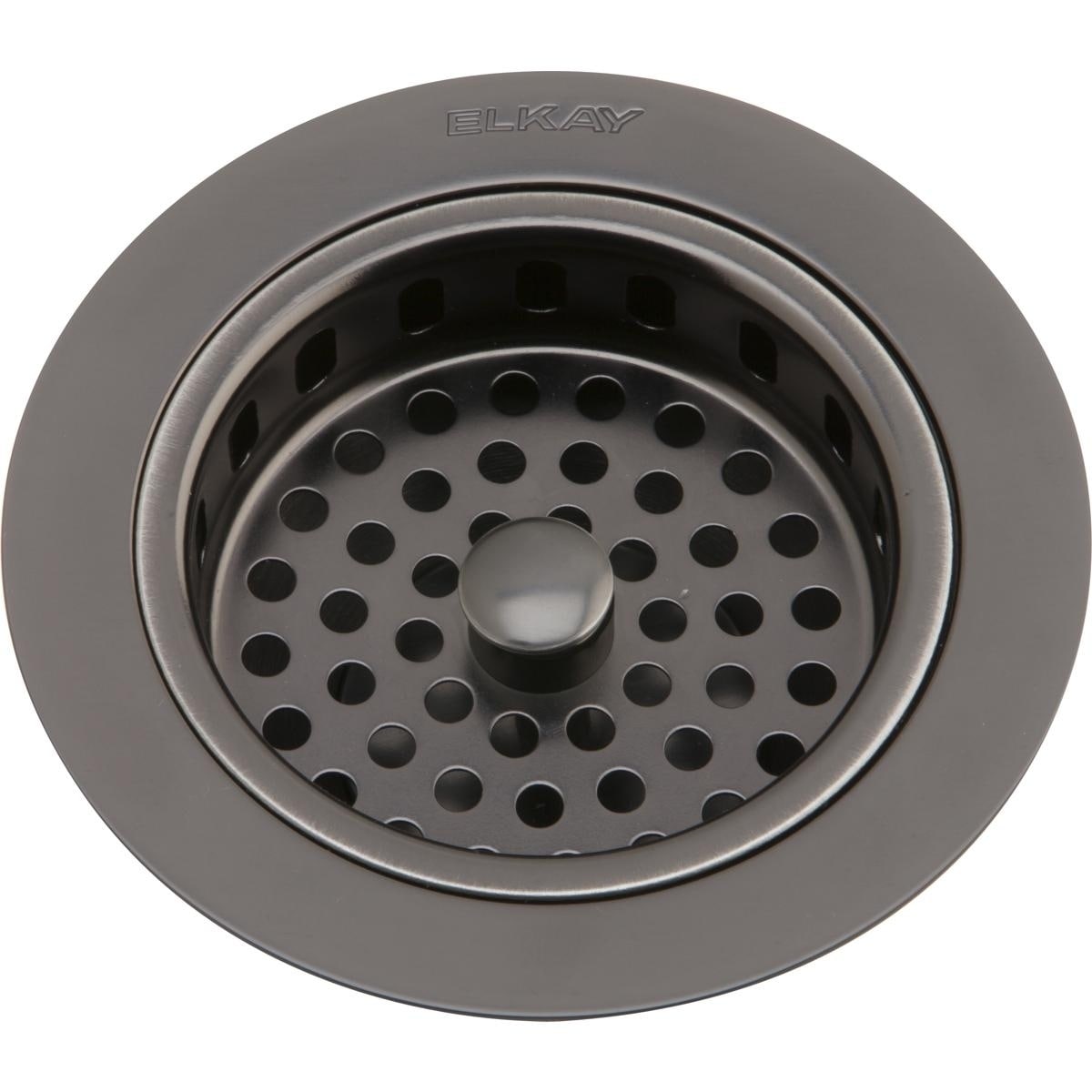 Elkay 3 1 2 Drain Fitting Antique Steel Finish Body And Basket With Rubber Stopper