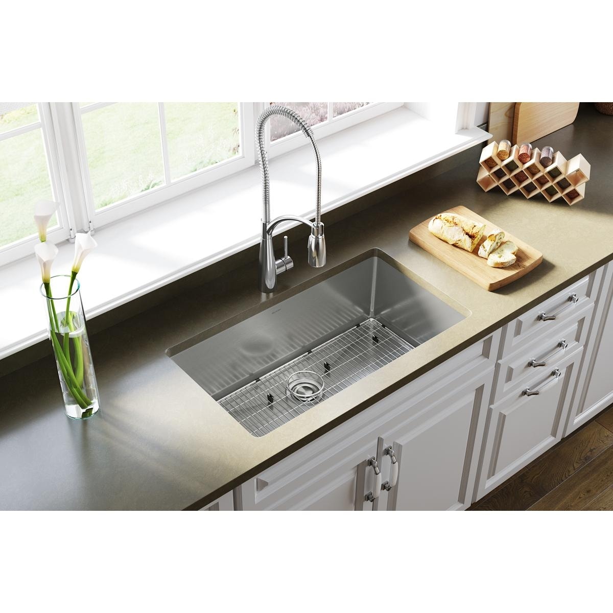 Elkay Crosstown 16 Gauge Stainless Steel 32 1 2 X 18 X 10 Single Bowl Undermount Sink Kit