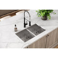 Elkay Crosstown 16 Gauge Stainless Steel 30 3 4 X 18 1 2 X 10 Equal Double Bowl Undermount Sink Kit