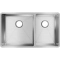 Elkay Crosstown Stainless Steel 31 1 2 X 18 1 2 X 9 60 40 Double Bowl Undermount Sink