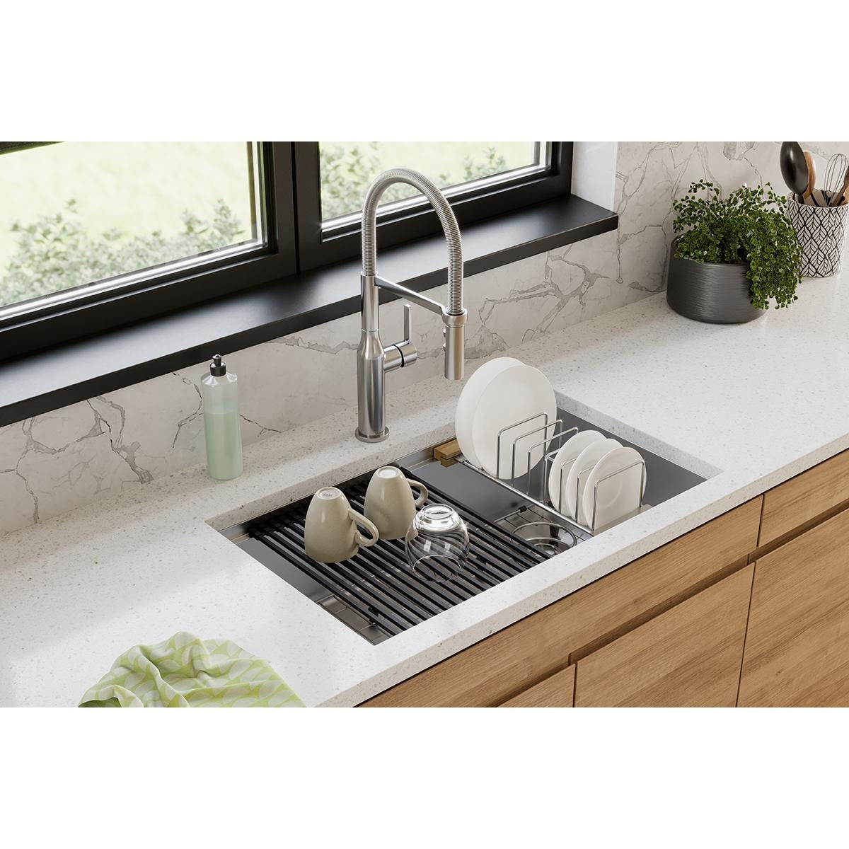 Elkay Crosstown Workstation Stainless Steel 31 1 2 X 18 1 2 X 9 Single Bowl Undermount Sink Kit