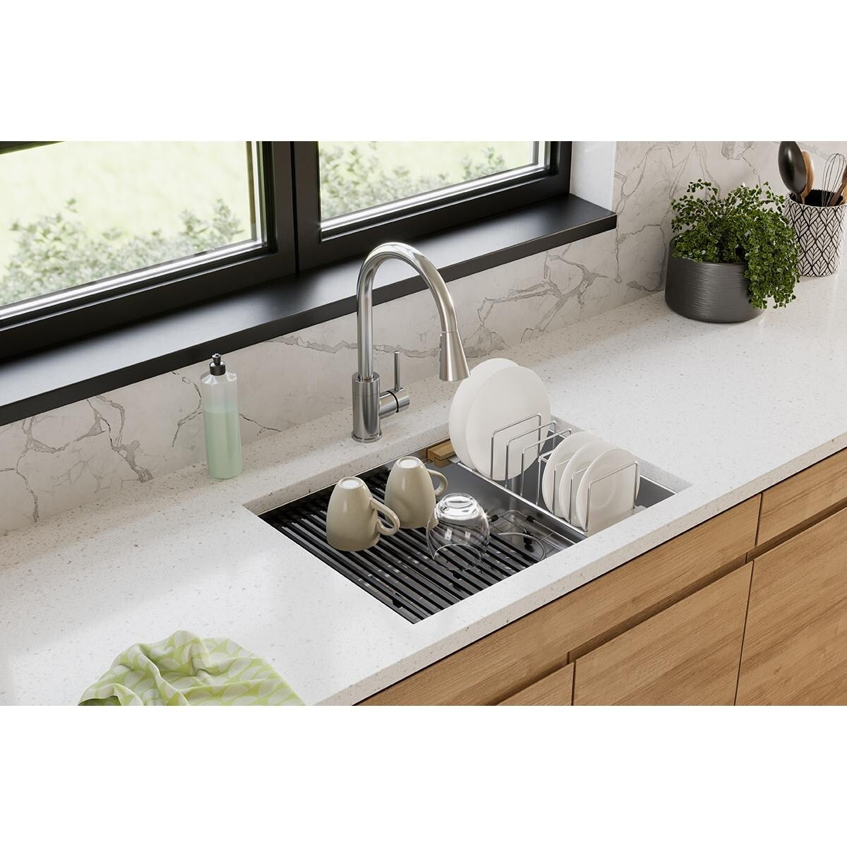 Elkay Crosstown Workstation Stainless Steel 25 1 2 X 18 1 2 X 9 Single Bowl Undermount Sink Kit