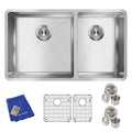 Elkay Ectru32179Rtc Crosstown 31 1 2In Undermount Dual Basin Stainless Steel Kitchen Sink Stainless Steel