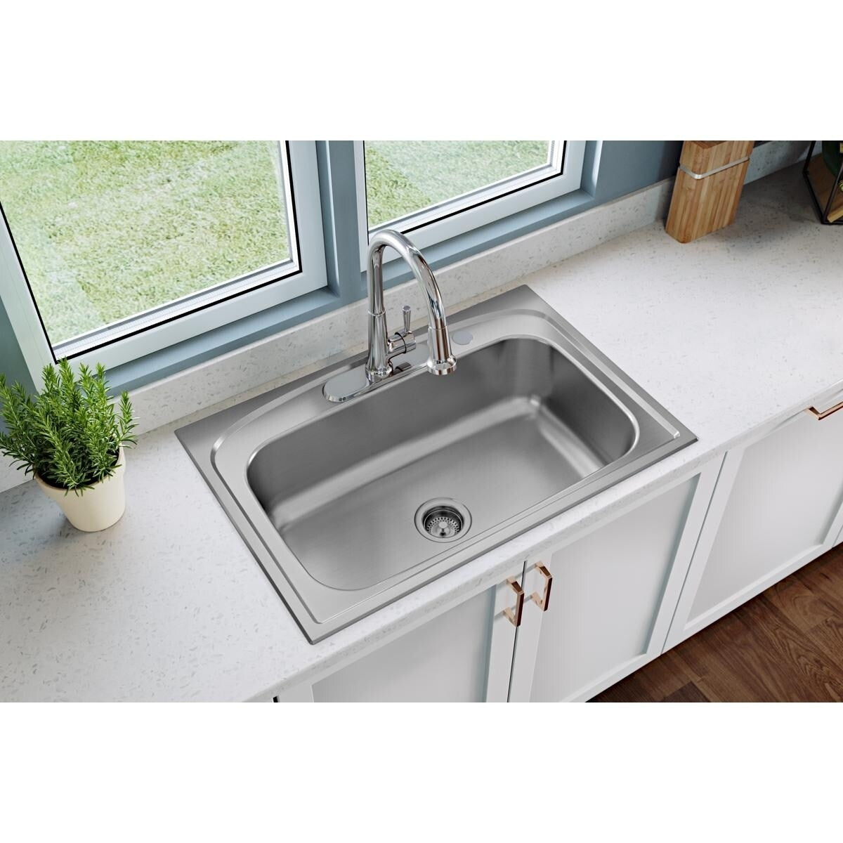 Elkay Everyday Single Hole Deck Mount Kitchen Faucet With Pull Down Spray Forward Only Lever Handle Chrome