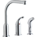 Elkay Lk3001 Everyday 1.5 2.2 Gpm Deck Mounted Kitchen Faucet With Sidespray And Remote Lever Chrome