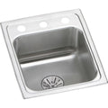 Elkay Lustertone Classic Stainless Steel 13 X 16 X 6 1 2 Single Bowl Drop In Ada Sink With Perfect Drain