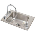 Elkay Lustertone Classic Stainless Steel 31 X 19 1 2 X 5 1 2 Single Classroom Ada Sink Faucet Bubbler Kit