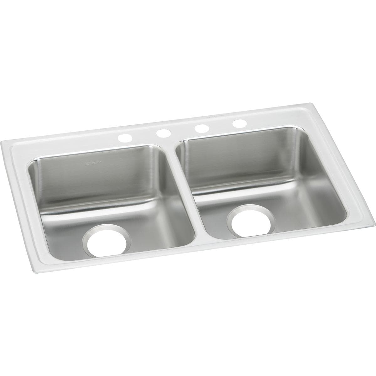 Elkay Lustertone Classic Stainless Steel 33 X 21 1 4 X 6 Equal Double Bowl Drop In Ada Sink