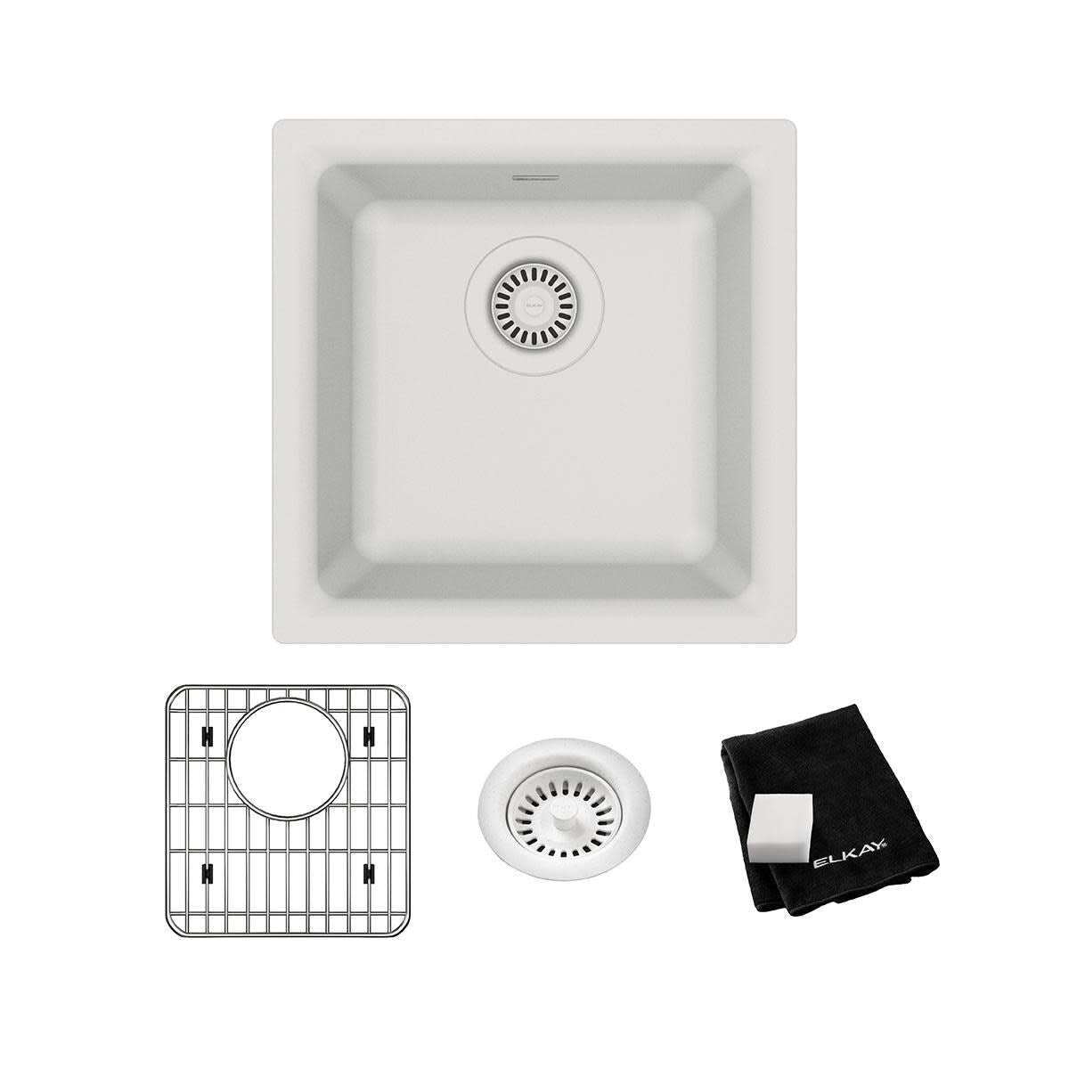 Elkay Elg1616C Quartz Classic 15 3 4 X 15 3 4 X 7 11 16 Single