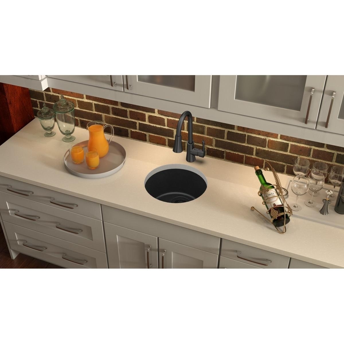 Elkay Quartz Classic 18 1 8 X 18 1 8 X 7 1 2 Single Bowl Dual Mount Bar Sink