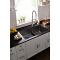 Elkay Quartz Classic 33 X 20 1 2 X 9 1 2 Offset 60 40 Double Bowl Undermount Sink With Aqua Divide