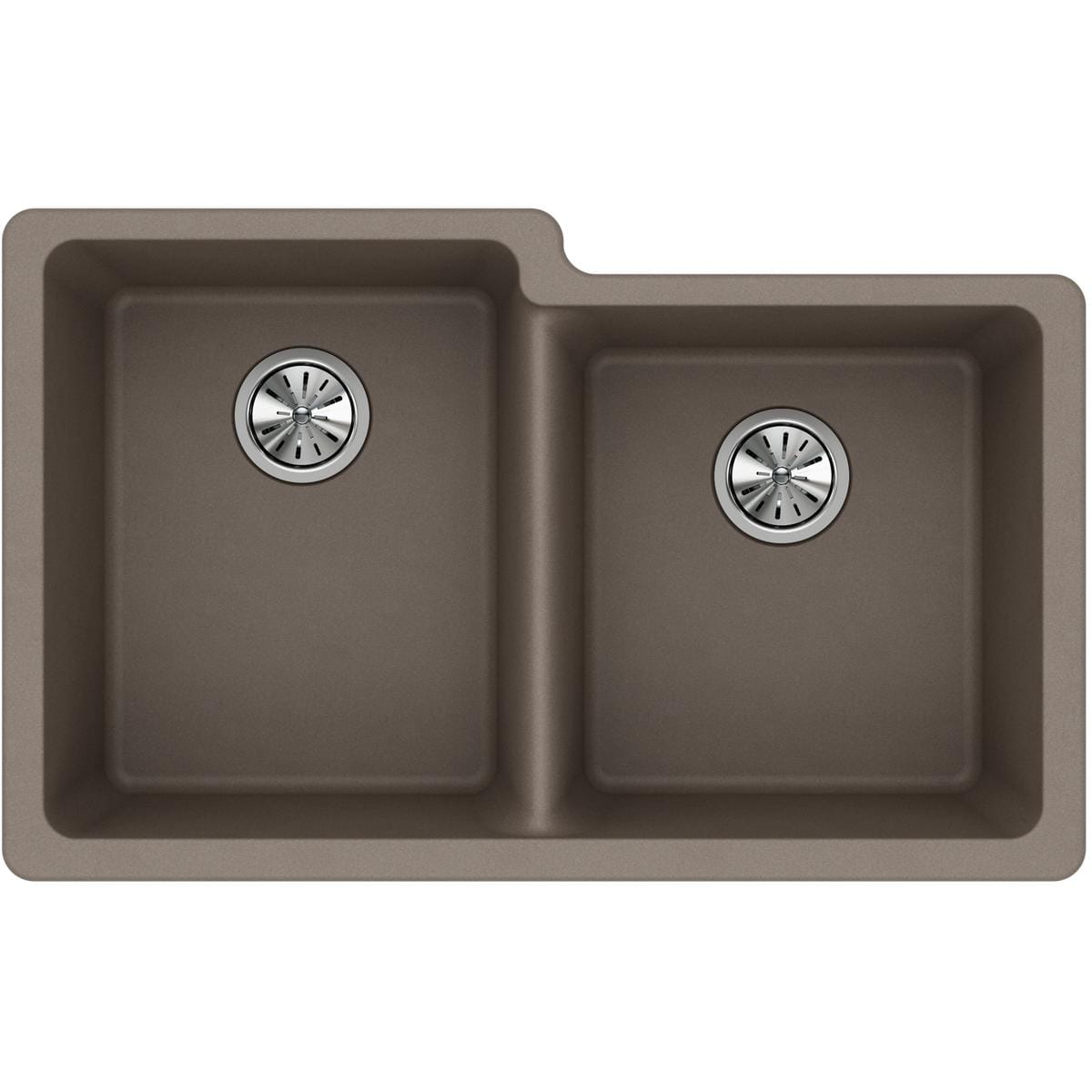 Elkay Quartz Classic 33 X 20 1 2 X 9 1 2 Offset Double Bowl Undermount Sink