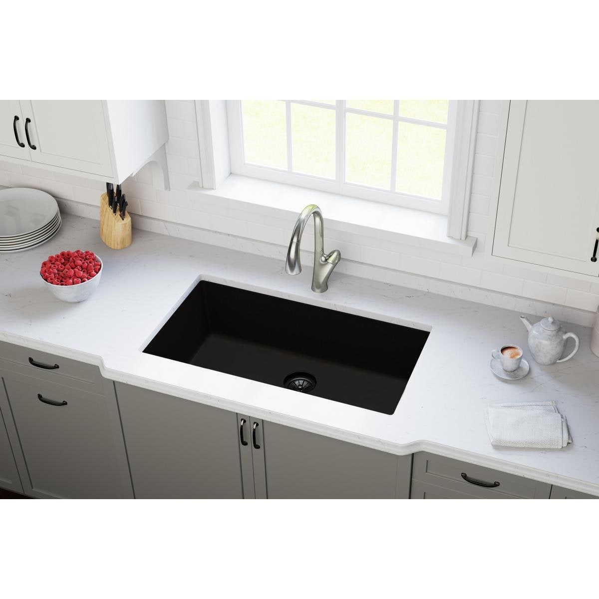 Elkay Quartz Perfect Drain 3 1 2 Polymer Disposer Flange With Removable Basket Strainer And Rubber Stopper