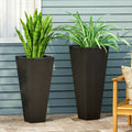 Ella Outdoor Modern Large And Medium Cast Stone Planter Set By Christopher Knight Home