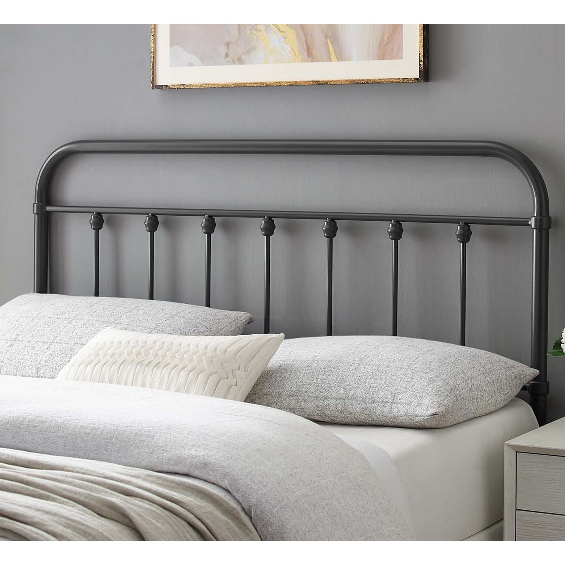 Ellen Classic Full Size Grey Metal Headboard