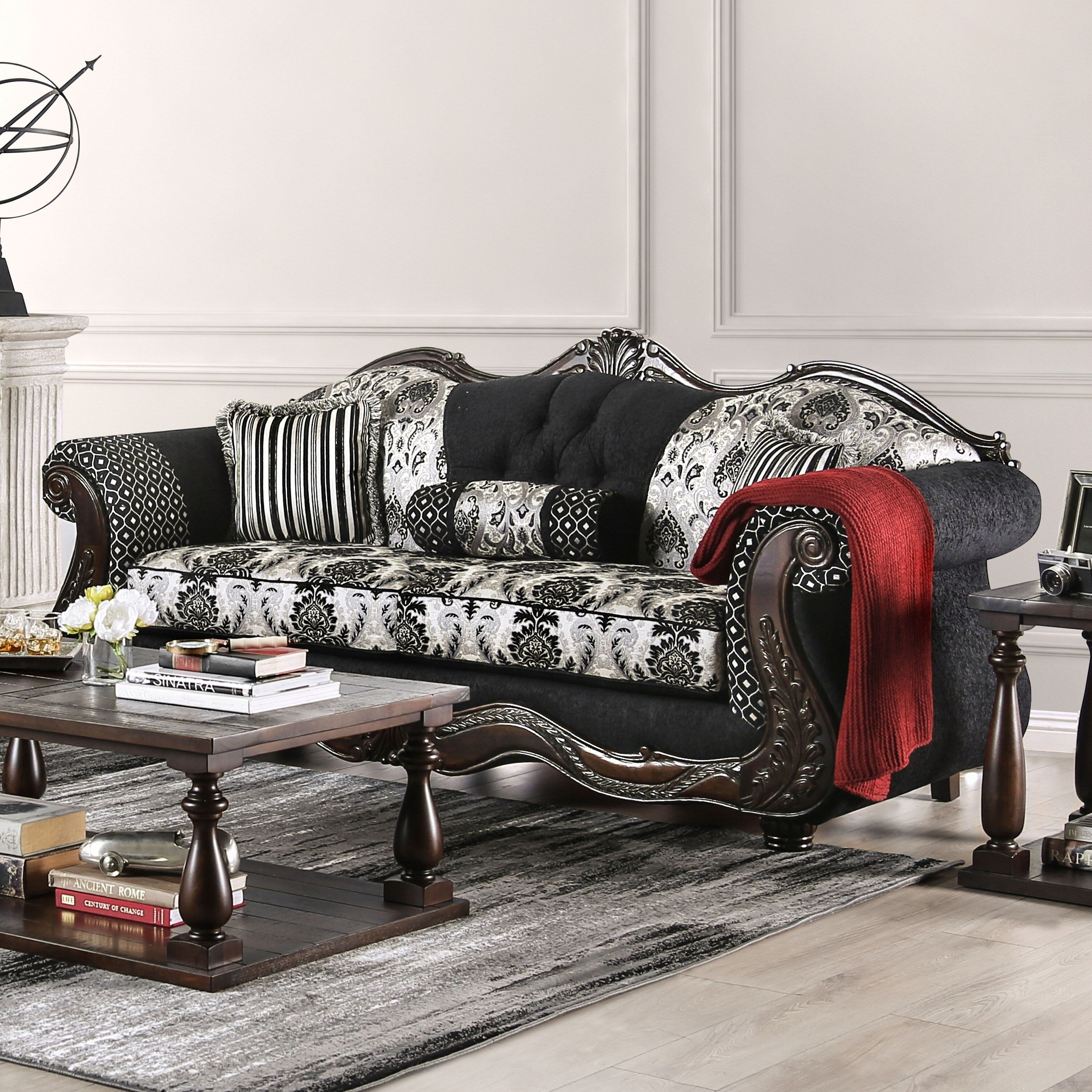 Elliott Traditional Dark Brown Sofa By Foa