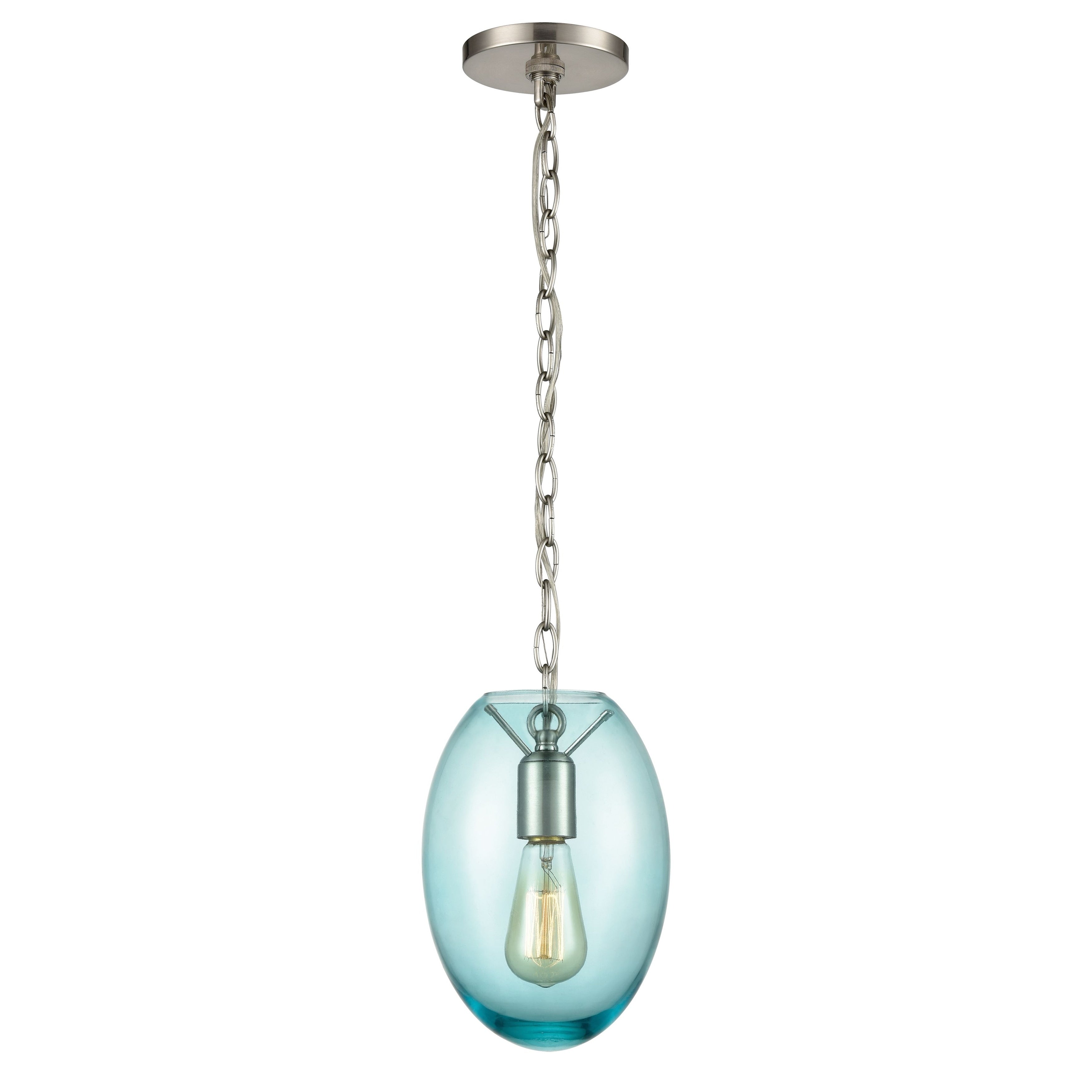 Ellipsa 7 Inch Wide 1 Light Mini Pendant In Satin Nickel 7In W X 7In D X 10In H