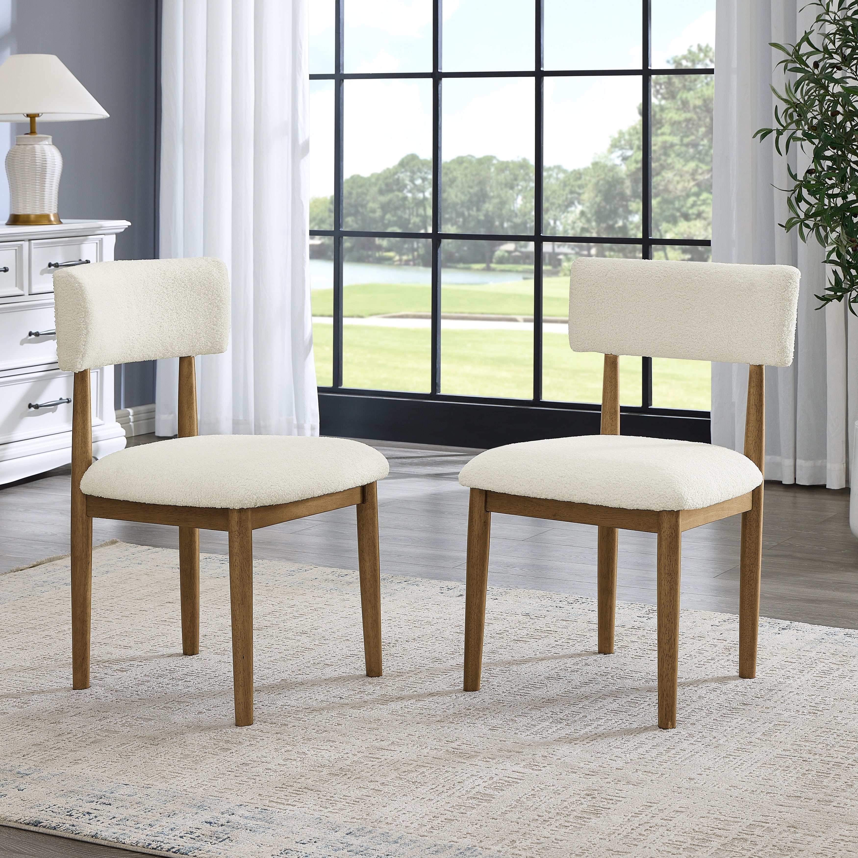 Ellis Boucle Upholstered Dining Chairs Set Of 2
