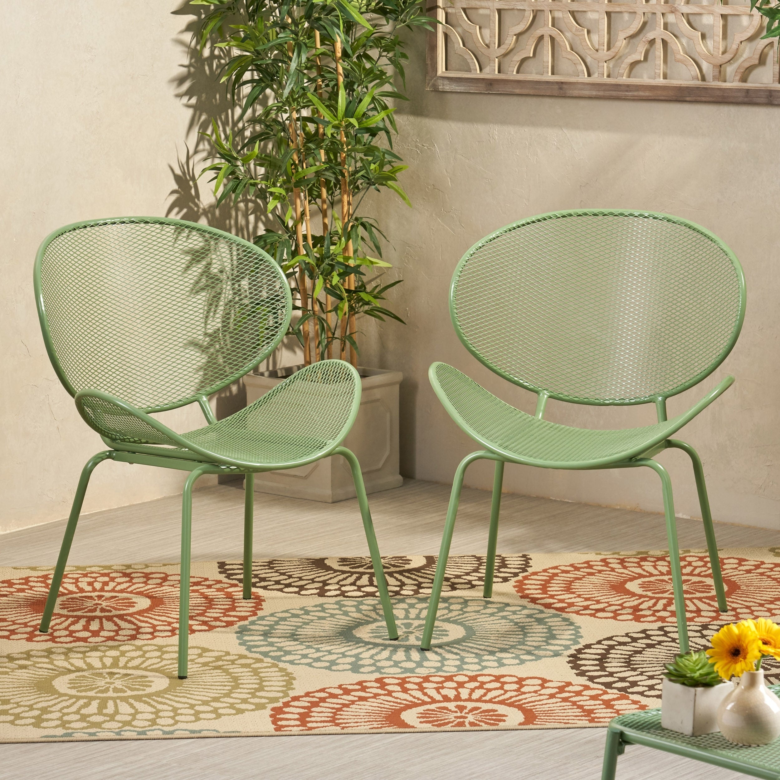 Elloree Outdoor Dining Chair Set Of 2 By Christopher Knight Home
