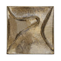 Eloisa Wall Sculpture Iron Rippled Folds Evolving Patina Finish Aged Brass