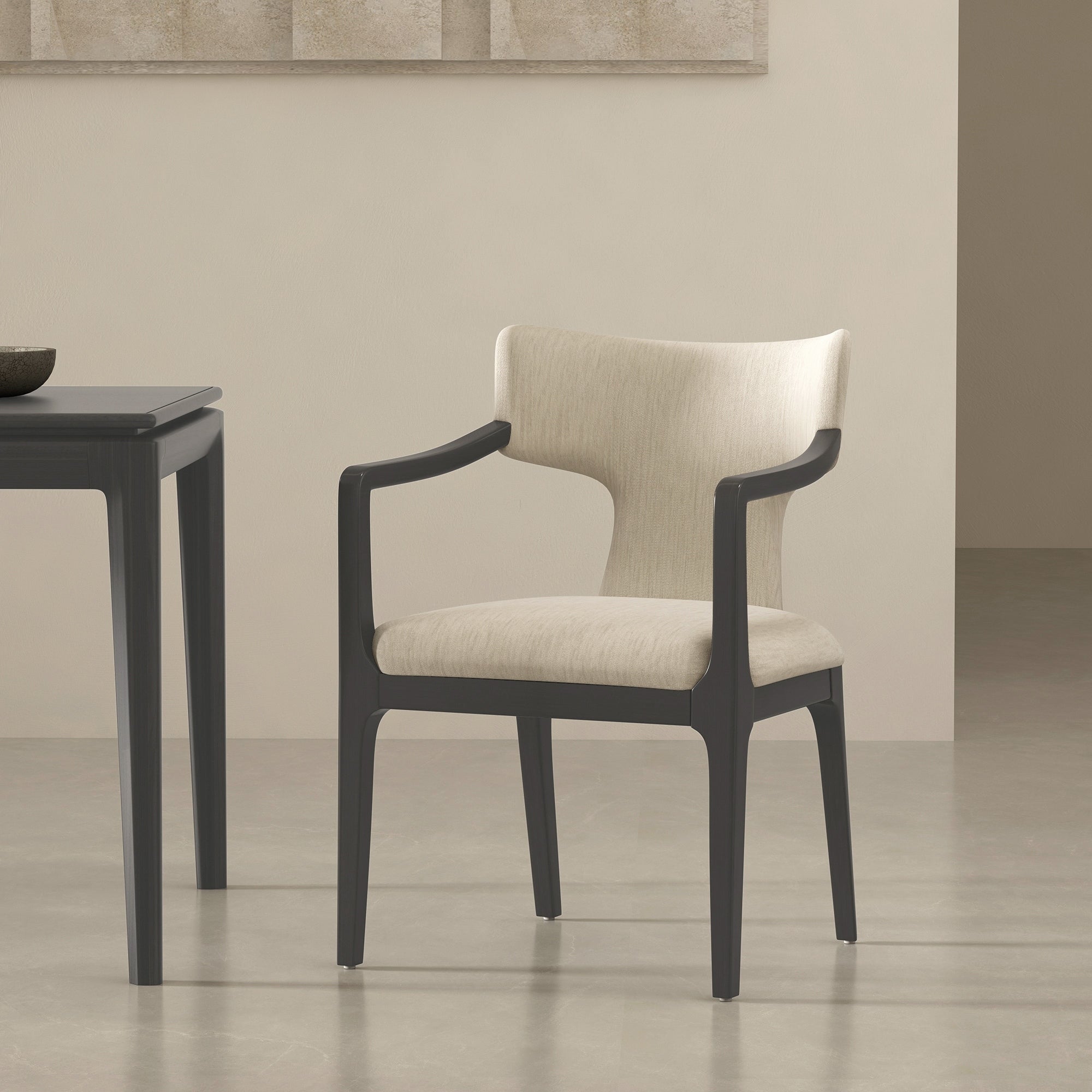 Eloria Chenille Wood Dining Room Armchair