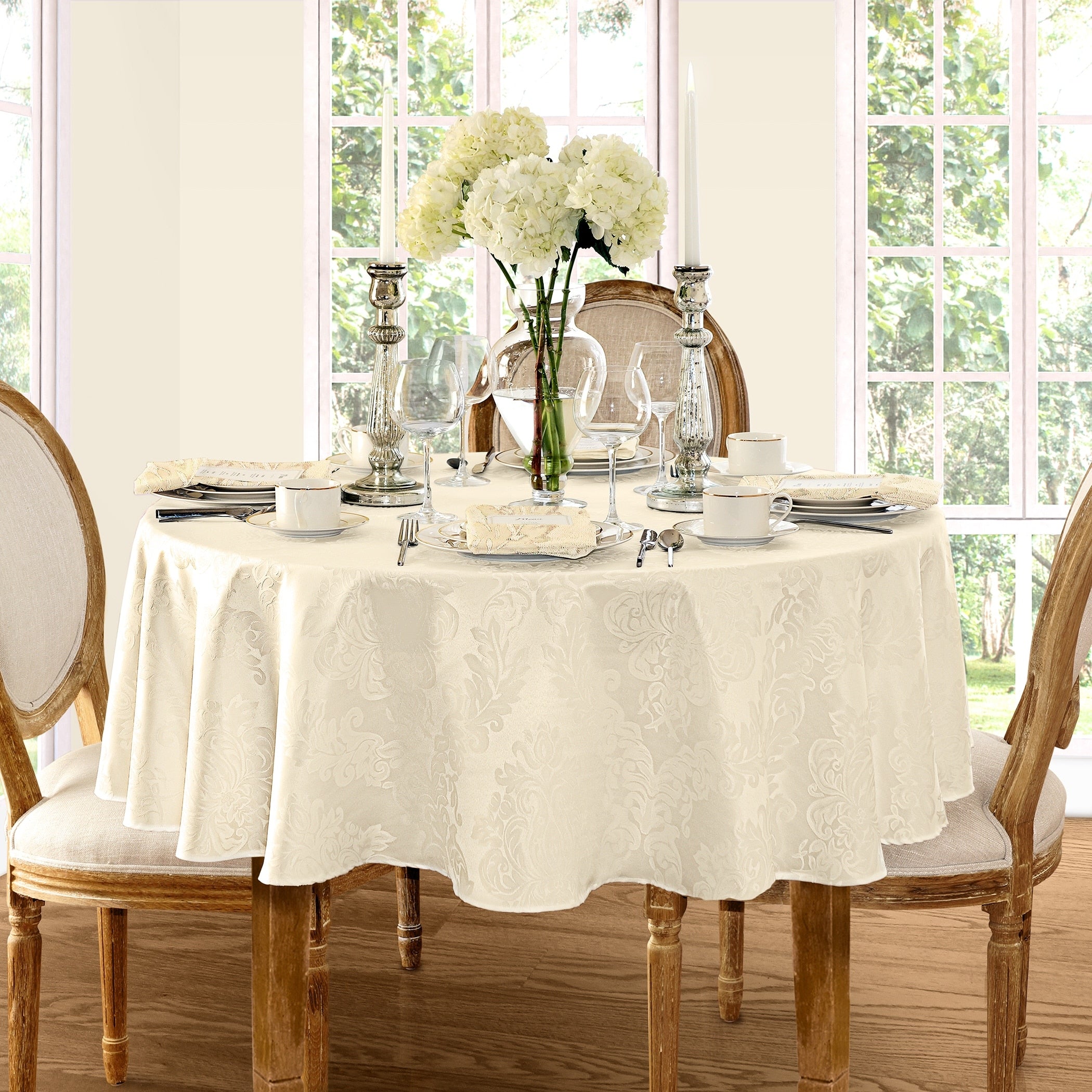 Elrene Barcelona Damask Fabric Tablecloth